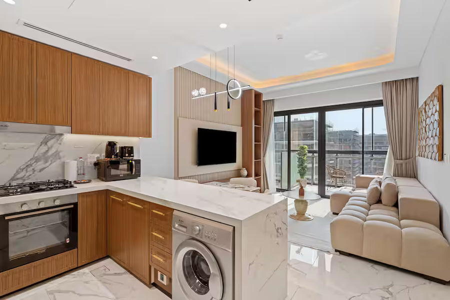 Modern 1BR Apartment w/ Balcony | Meydan